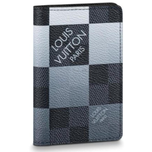 Louis Vuitton Damier Graphite Giant White Monogram Logo Pocket Organizer Wallet - Picture 1 of 7